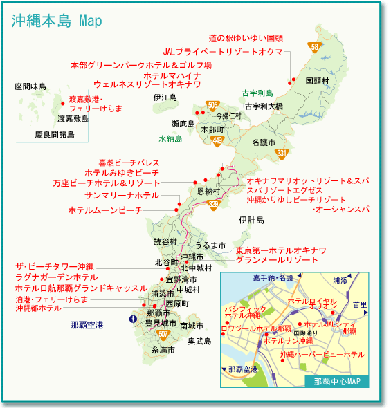 沖縄本島 Map